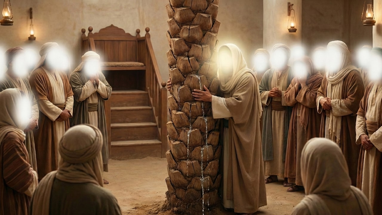 Illustration of the Crying Date Palm Tree in Masjid Nabawi